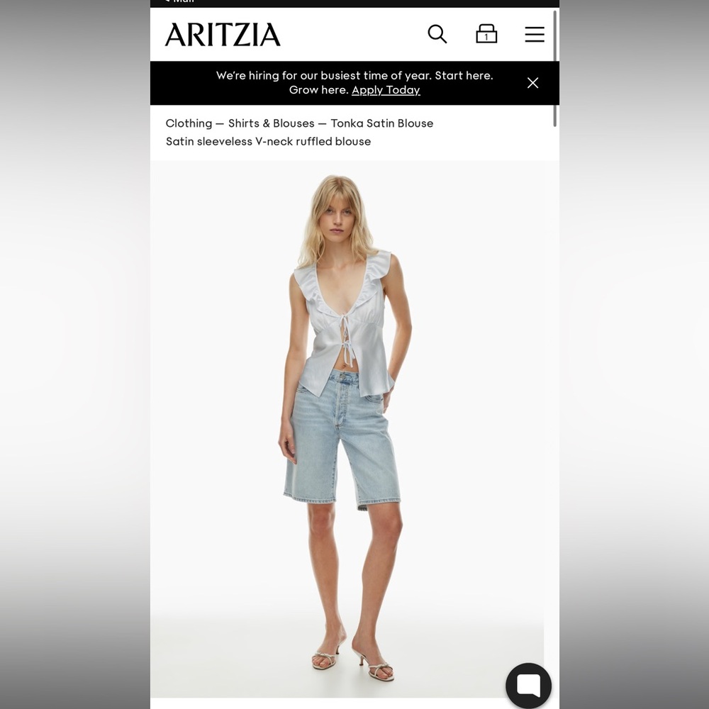 Aritzia Wilfred Tonka top in “Frozen Grey” new with Tags XL
